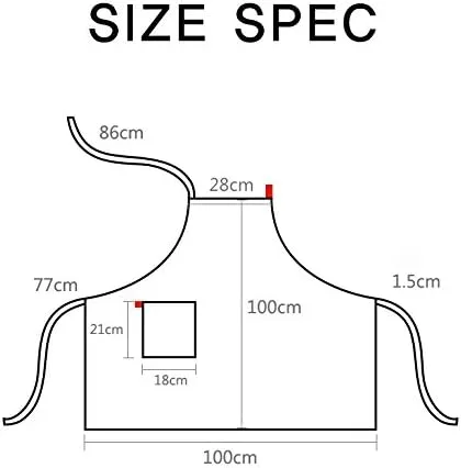 Miniatura 4 de Delantal de lino de 4 colores, unisex ajustable fácil cuidado casa simple largo delantal negro