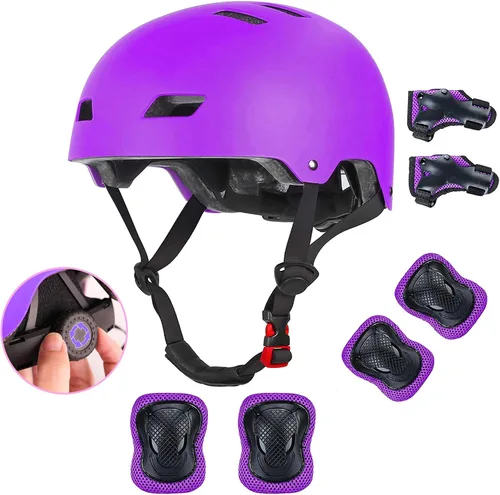 Miniatura 14 de Casco de bicicleta para niños de Banzk, para edades 3-5-8-14+, para niñas y niños, casco con rodilleras, coderas y muñequeras, ventilación