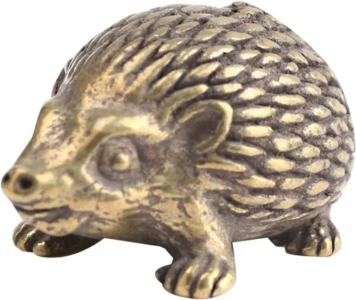 LIOOBO Estatuilla de erizo de latón macizo en miniatura para decoración del hogar