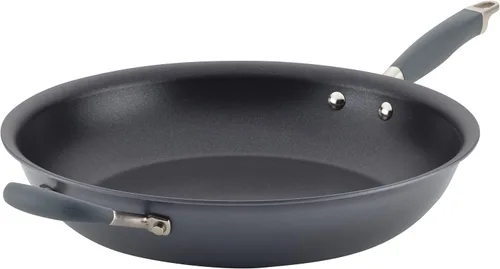 Miniatura 14 de Anolon Nouvelle - Juego de sartenes antiadherentes de cobre, juego de sartenes anodizadas duras, 8.5 pulgadas y 10 pulgadas, ónix negro