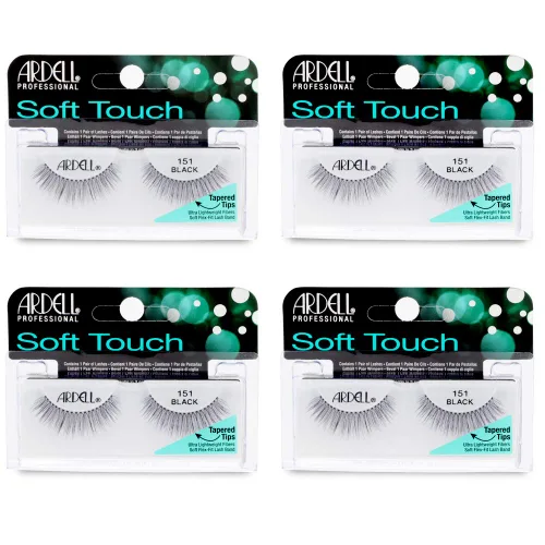 Miniatura 7 de Ardell Pestañas postizas, tacto suave 156, negro, pestañas ultraligeras con puntas cónicas, pestañas de aspecto natural, maquillaje de ojos
