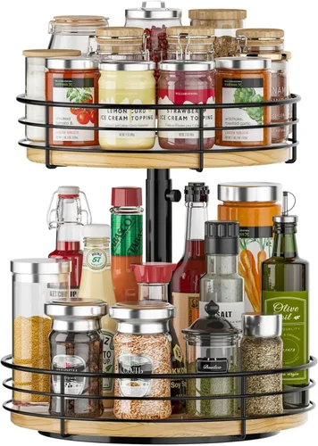 Miniatura 14 de Lazy Susan - Organizador giratorio de 10 pulgadas, estante de especias giratorio de 360 grados Lazy Susan para gabinete, mesa de comedor, encimera