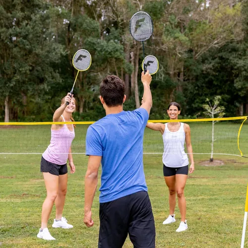 Miniatura 5 de Franklin Sports Juegos de Red de Bádminton - Patio Trasero al Aire Libre + Playa Red de Bádminton + Juego de Equipo - (4) Raquetas + (2) Volantes +