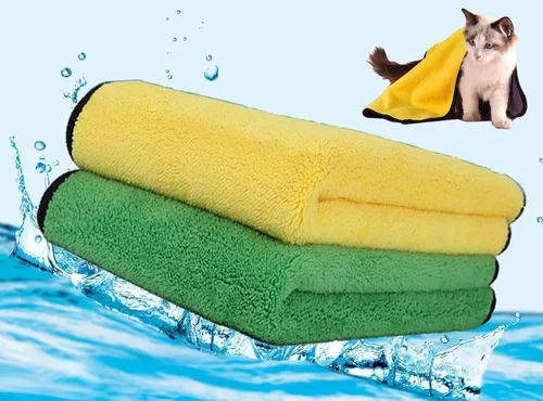Miniatura 9 de Toalla para perros, paquete de 2 toallas de baño grandes para perros, toallas de playa de microfibra súper absorbentes para secado rápido, perros