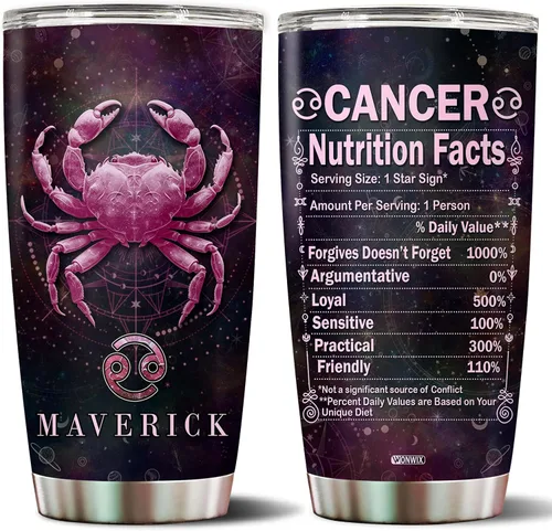 Miniatura 18 de Regalos personalizados de acuario para mujeres, constelación del zodiaco, astrología, aislado, 20 onzas, taza de café de acero inoxidable con tapa