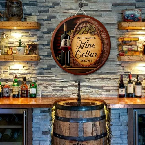Miniatura 6 de Artsy Woodsy Letrero de madera de bodega personalizado (no tallado real), accesorios de placa artística de pared, regalos personalizados