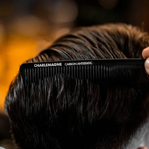 Miniatura 3 de Charlemagne Peine de cabello de carbono irrompible para hombres de 18 cm - Peine fino antiestático para cortar y peinar, para hombres y mujeres