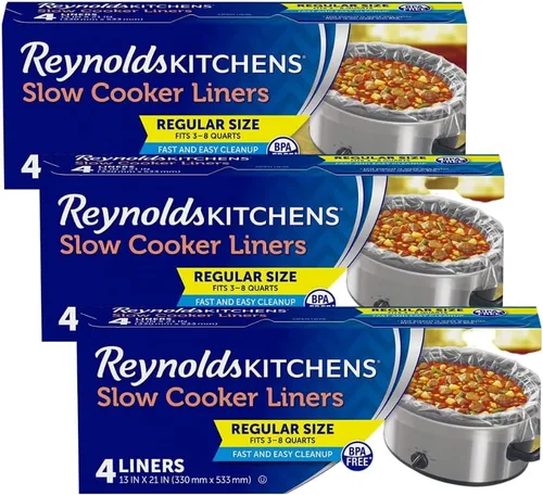 Miniatura 10 de Revestimiento regular para ollas de coción lenta Reynolds Kitchens, (ideal para 3 a 8cuartos), 4 piezas