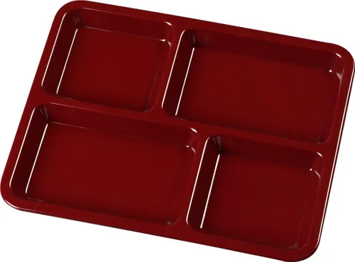 Miniatura 7 de Carlisle FoodService Products Bandeja de Cafetería / Comida Rápida para Mano Derecha de 4 Compartimentos, 8.5" x 11", Arándano Rojo Oscuro