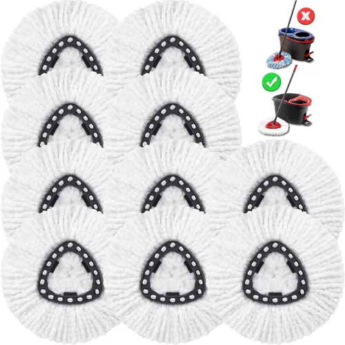 Miniatura 9 de Cabezal de repuesto para trapeador giratorio, paquete de 6 repuestos compatibles con trapeadores giratorios Ocedar triangular, repuesto de mopa