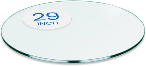 Miniatura 25 de Dulles Glass Superficie de Mesa de Vidrio Redonda de 12 Pulgadas - Templado - Superficie de Vidrio de 3/8 Pulgadas de Grosor, Pulido Plano Seguro