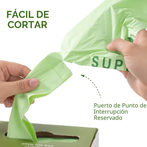 Miniatura 6 de SUPERBIO Bolsas Compostables para Restos de Comida con Asa de Corbata de 1.6 Galones Para Contenedor de Compost de Encimera, Bolsas Pequeñas de 50