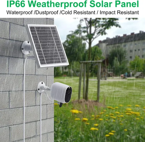 Miniatura 2 de UYODM Paquete de 3 cargadores de panel solar compatibles con Arlo Essential Spotlight/XL solamente, cable de carga de alimentación de 16.5 pies