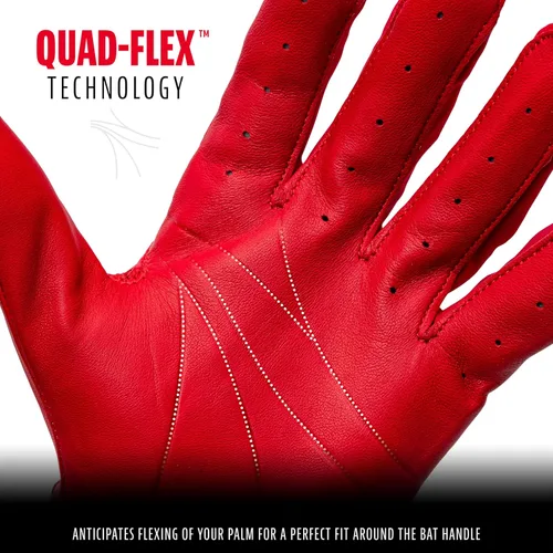 Miniatura 2 de Franklin Sports MLB Guantes de Bateo de Béisbol - Guantes de Bateo Natural II para Béisbol + Sóftbol - Pares de Guantes de Bateo para Adultos Rojo