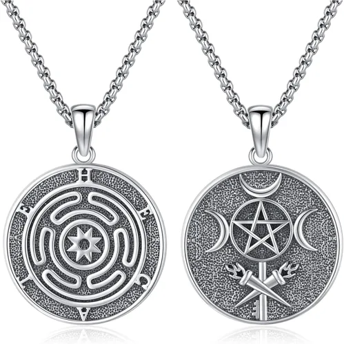 Miniatura 13 de Joyería Mágica para Mujeres y Hombres Nudo de Bruja Plata 925 Original Collar de Nudo de Bruja Tetragrammaton Hecate Collar Lilith Collar Pentagrama