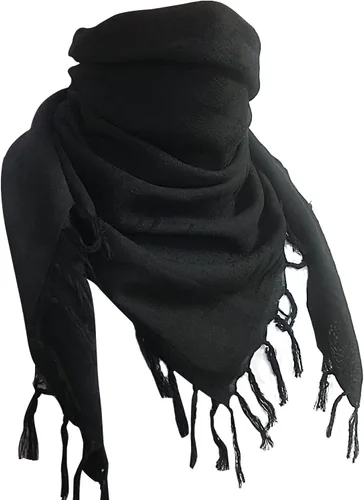 LOLAT Bufanda Shemagh de algodón, militar, táctica, desierto, keffiyeh, pañuelo árabe, bufandas con borlas para hombres y mujeres