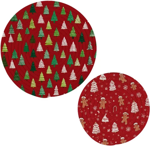 Miniatura 54 de Salvamanteles para platos calientes, ollas y sartenes, 2 soportes para ollas, resistentes al calor, de algodón, redondos, para encimera de cocina