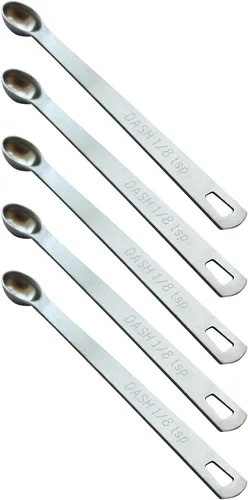 Miniatura 9 de 2 piezas 1/4 cucharadita (1/4 tsp, 1.25 ml, Tad) Cuchara de medición única pequeña, pequeñas cucharas de medida de acero inoxidable individuales