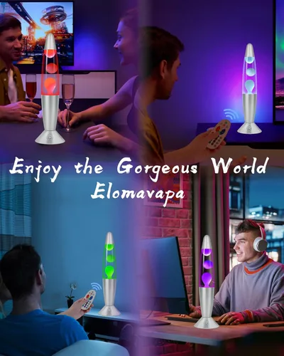 Miniatura 7 de Lámpara de Movimiento Líquida de 17 Colores con Control Remoto: Luz Nocturna LED de 34.3 cm para Niños y Adultos - Lámpara de Mesa Relajante