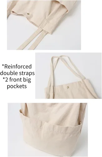 Miniatura 4 de Jeelow Bolso de lona con bolsillos para hombres y mujeres