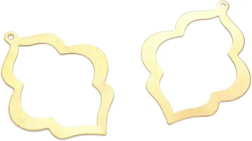 Miniatura 11 de Adabele - 20 piezas de pendientes colgantes de latón crudo con forma de abanico en forma de abanico de 0.575 in, pequeños sin placa/sin