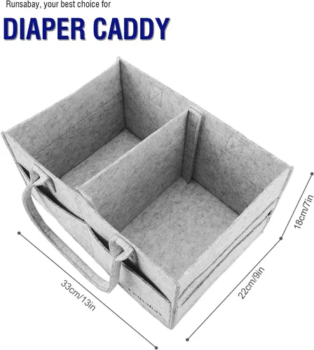 Miniatura 3 de Organizador Caddy de Pañales para Bebé, Cesta de Almacenamiento Portátil de Artículos Esenciales para Bebé para Mesa de Cambio, Cesta para Coche