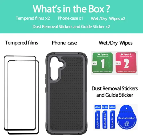 Miniatura 72 de Jeylly Compatible con Samsung Galaxy A22 5G Funda, Funda Samsung A22 5G con 2pcs protectores de pantalla de vidrio templado