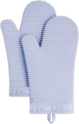Miniatura 20 de KITCHENAID Juego de 2 guantes de horno de silicona suave acanalados, 7.5 x 13 pulgadas, color pistacho