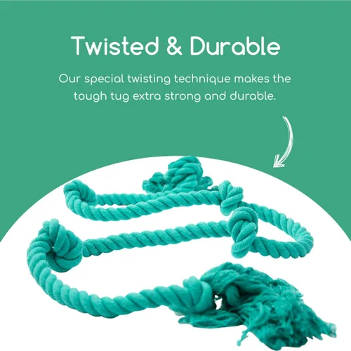 Miniatura 2 de Tumbo Juguete de cuerda de tirón resistente para perros (juguete de cuerda fuerte y duradero de 5 pies de largo con asa) Juguete para perros TUG of