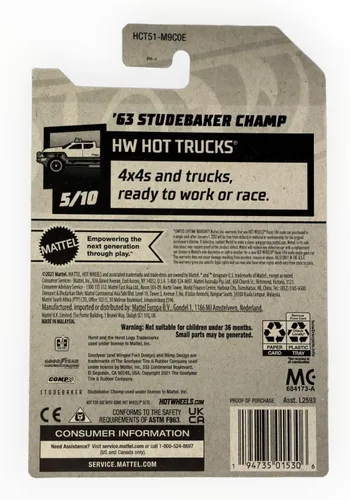Miniatura 2 de Hot Wheels 2022 - Studebaker Champ '63 - Negro - HW Hot Trucks 5/10