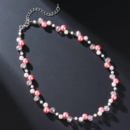 Miniatura 4 de Collar corto de turquesa con cuentas para mujer, joyería de moda con perlas y cuentas de cristal, regalos de cumpleaños para mujer