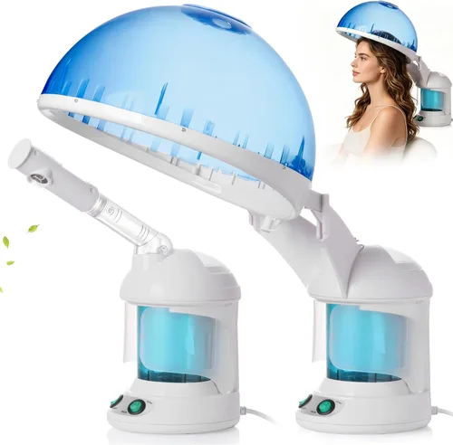 ZENY Vaporizador facial portátil 3 en 1 y vaporizador para el cabello, humidificador, vaporizador facial nano iónico para acné, destapa los poros,