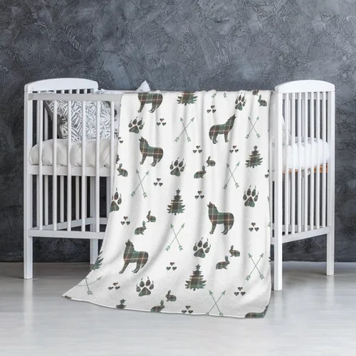 Miniatura 12 de Manta de bebé de hojas de lobo, manta súper suave para niños y niñas, regalos para recién nacidos, acogedora manta de recepción de bebé, manta