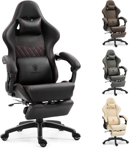Miniatura 11 de Dowinx Silla de Juego Grande y Alta, Sillas de Videojuego con Reposapiés, Sillas de Juego de PC para Adultos - Silla Gamer Ergonómica Reclinable