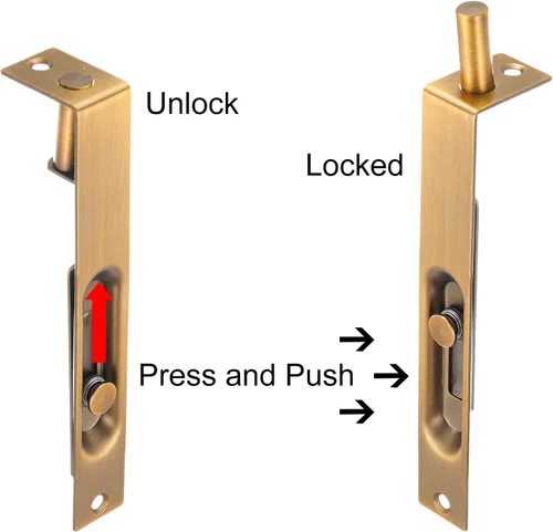 Miniatura 4 de uxcell Perno empotrado, puerta de acero inoxidable de 6 pulgadas, pestillo de bloqueo deslizante oculto para puertas compuestas de madera, puertas