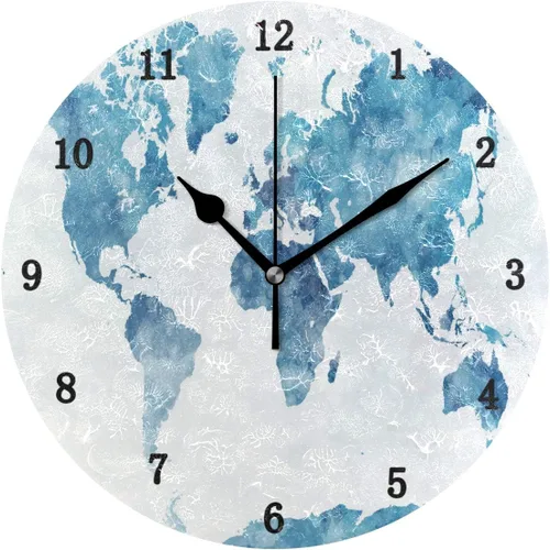 Miniatura 11 de Reloj de pared de flamenco neón analógico silencioso de cuarzo, reloj de escritorio redondo de 9.5 pulgadas, funciona con pilas, fácil de leer