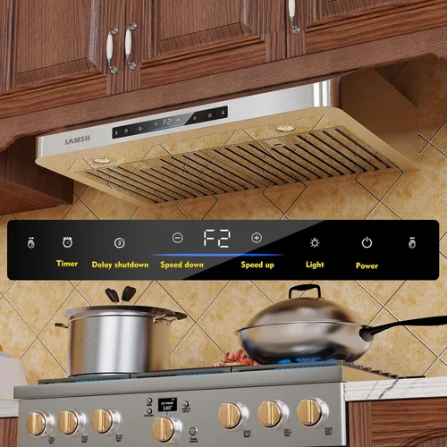 Miniatura 8 de Campana Extractora para Debajo del Clóset de 30 Pulgadas, Campana Extractora de Acero Inoxidable para Estufa de Cocina con Ventilador de Escape de 4