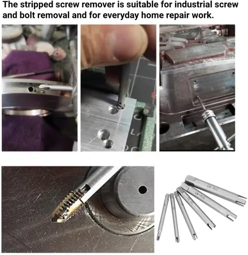 Miniatura 4 de LiebeWH Juego de extractor de grifos de acero con cabeza rota para trabajos de reparación diaria en el hogar (6 piezas)