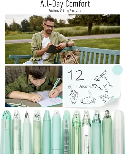 Miniatura 6 de Four Candies Forest Series - Bolígrafos de gel, tinta negra y verde, juego de marcadores y marcadores de escritura suave, suministros de oficina