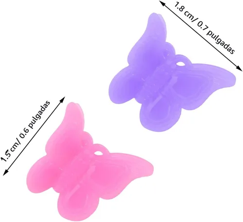 MUUZLL Paquete de 50 pinzas de mariposa para el cabello, mini accesorios para niñas y mujeres de los años 90, colores mate, colores surtidos,