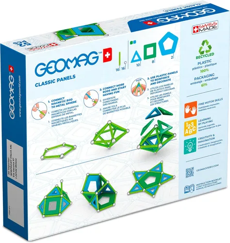 Miniatura 2 de Geomag Juguetes magnéticos clásicos para niños a partir de 5 años, 52 piezas de imanes educativos STEM para niños, bloques magnéticos hechos