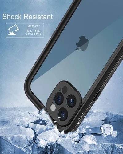 Miniatura 4 de Funda impermeable diseñada para iPhone 12 Mini, funda de cuerpo completo a prueba de golpes con protector de pantalla, a prueba de polvo para iPhone