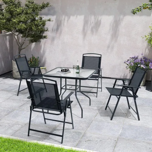 Miniatura 7 de Crestlive Products Juego de 4 sillas plegables para patio, sillas plegables para exteriores con marco duradero resistente al óxido
