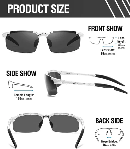 Miniatura 60 de Duco - Gafas de sol deportivas polarizadas para hombre con protección UV 8177s