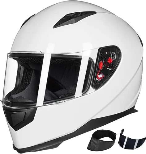 Miniatura 14 de ILM - Casco integral para motocicleta y bicicleta urbana, con bufanda de invierno extraíble, 2 viseras, modelo aprobado por DOT JK313