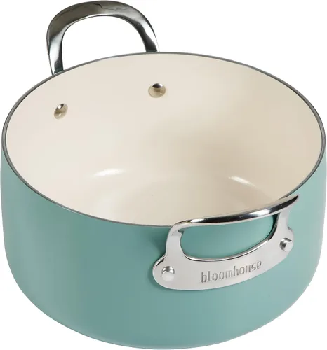 Miniatura 6 de Bloomhouse Horno holandés de aluminio de calibre pesado de 6 cuartos de galón con interior de cerámica antiadherente no tóxico e inserto de vapor