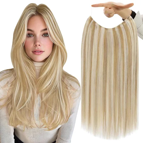 Miniatura 62 de Fshine - Extensiones de cabello humano con clip, de 16 pulgadas, con clip, color marrón chocolate, mezcla de rubio caramelo, extensiones de cabello