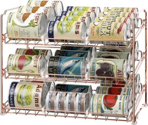 Miniatura 9 de Simple Houseware Estante Organizador de Latas Apilable para Despensa/Gabinete – 11.5 pulgadas de profundidad x 17 pulgadas de ancho x 13.75 pulgadas