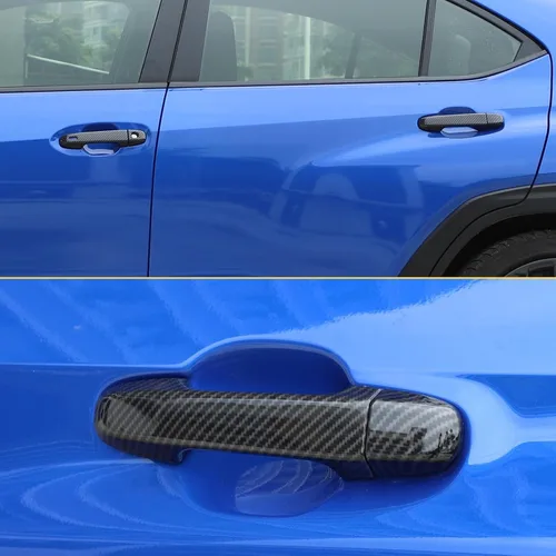 Miniatura 7 de CHEAYAR Cubierta de fibra de carbono para manija de puerta exterior de automóvil compatible con Subaru WRX 2022-2023, borde de cubierta inteligente