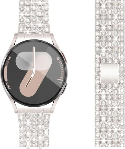 Miniatura 8 de Correa de diamantes compatible con Samsung Galaxy Watch 4 5 FE - Correa de 1.575 pulgadas con protector de pantalla, 0.787 pulgadas de liberación